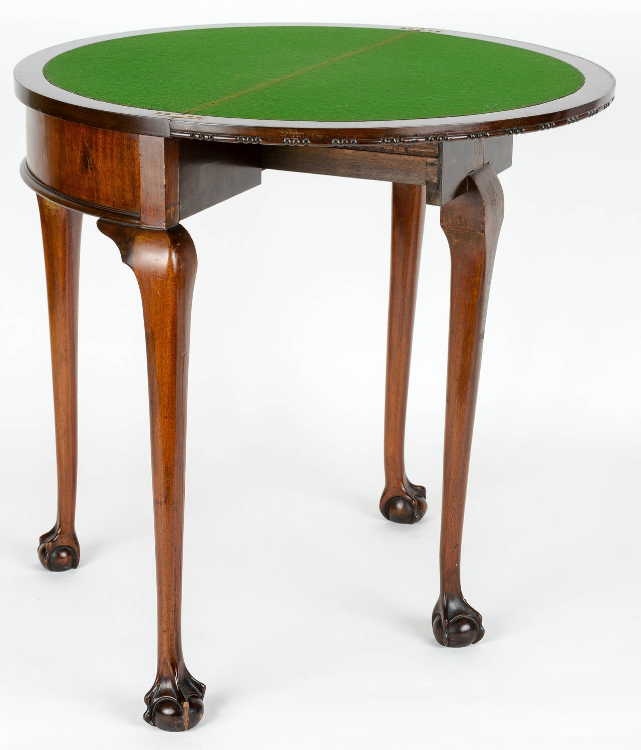 Period George III Demilune Game Table In Good Condition In Carmel, CA