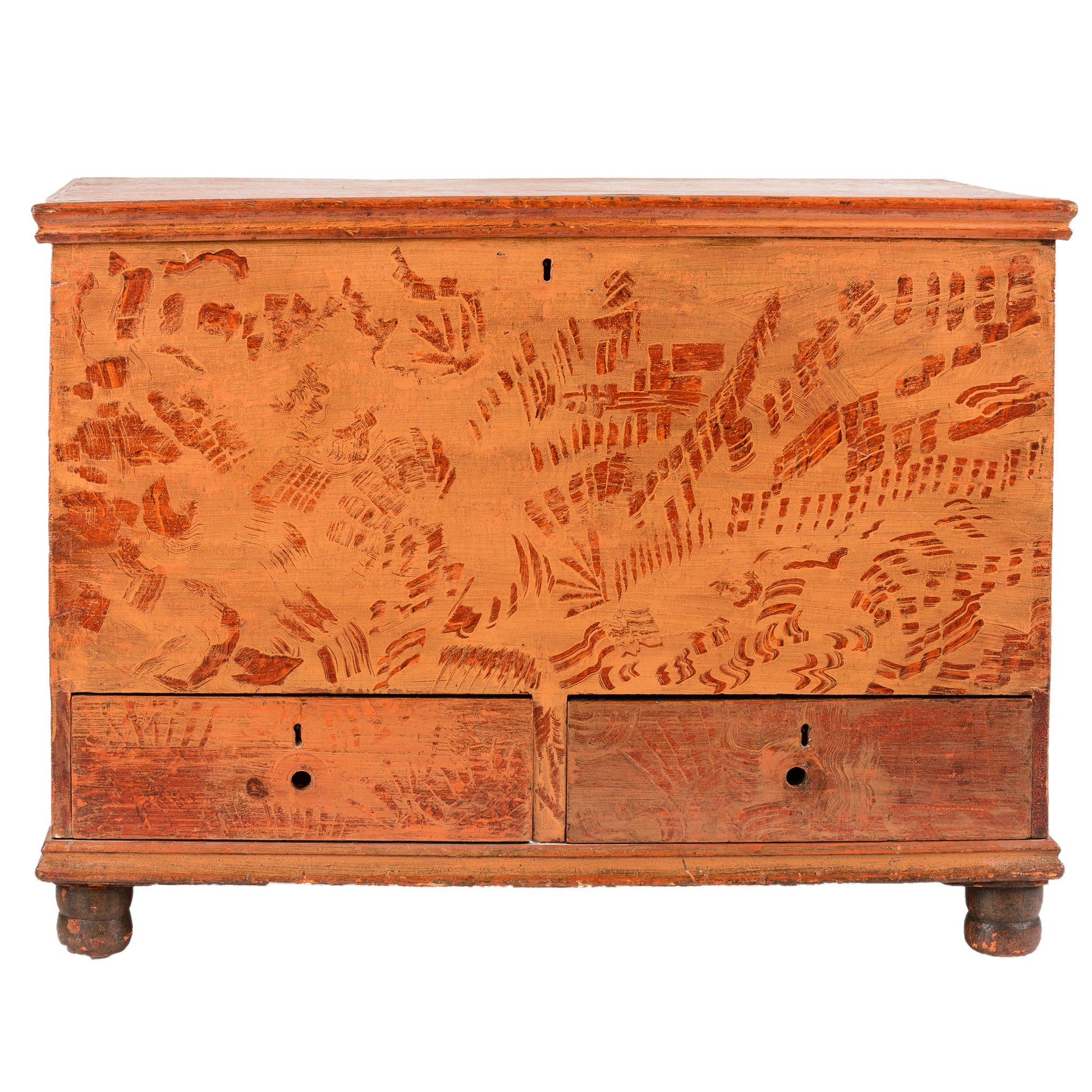 American 18th Century Painted Blanket Chest