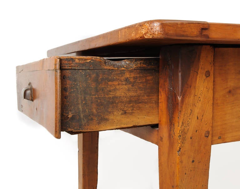 19th Century Cherry Farm Table In Excellent Condition In Carmel, CA