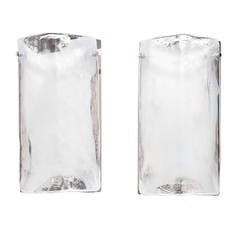 Pair of Triangular Mottled Glass Sconces by Kalmar