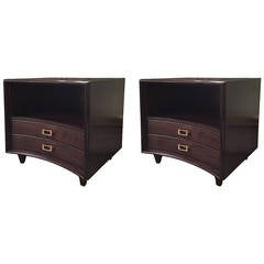 Pair of Ebonized Paul Frankl Nightstands or Chests
