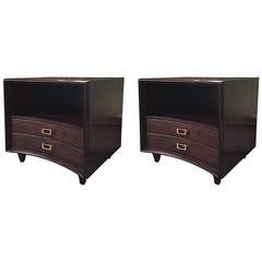 Pair of Ebonized Paul Frankl Nightstands or Chests