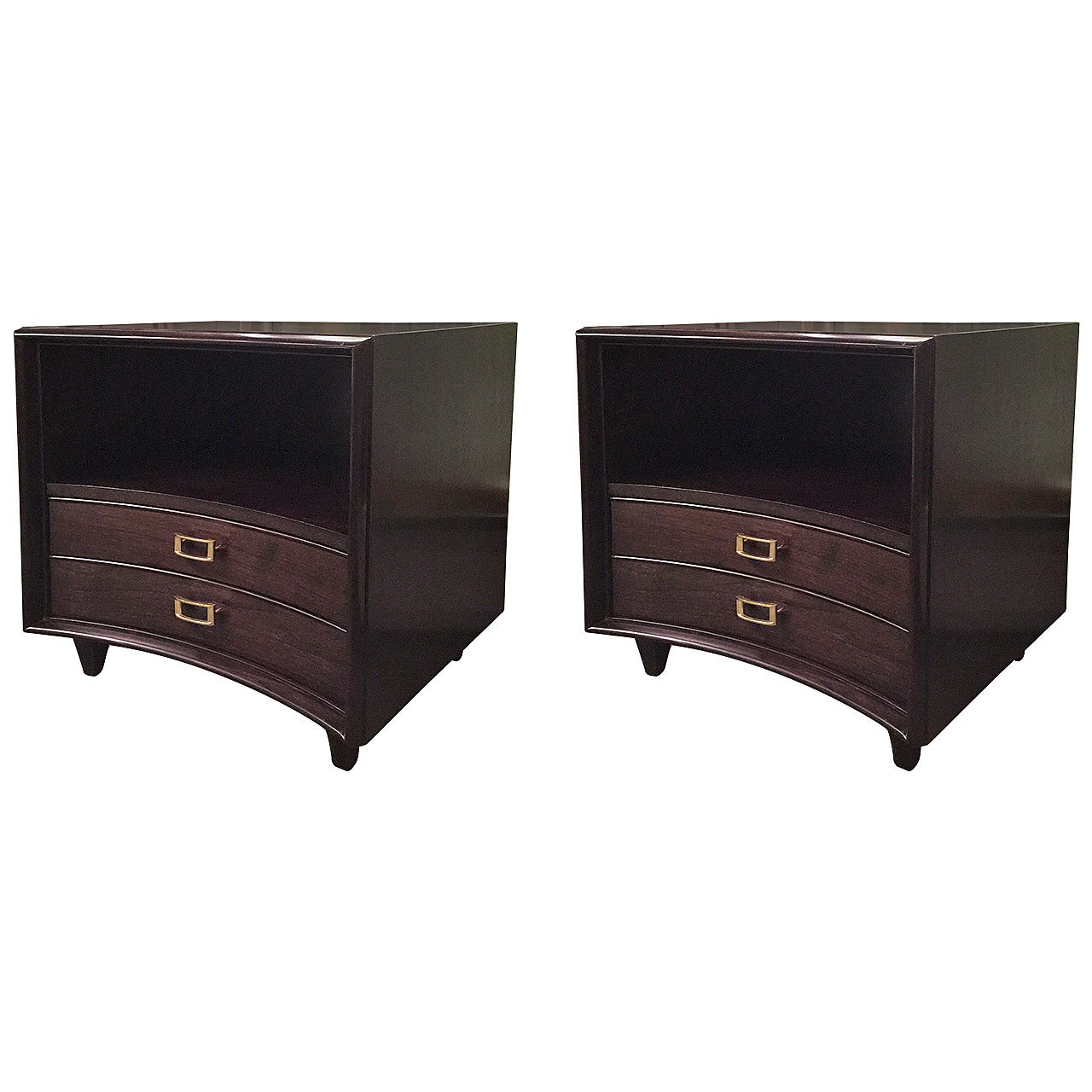 Pair of Ebonized Paul Frankl Nightstands or Chests