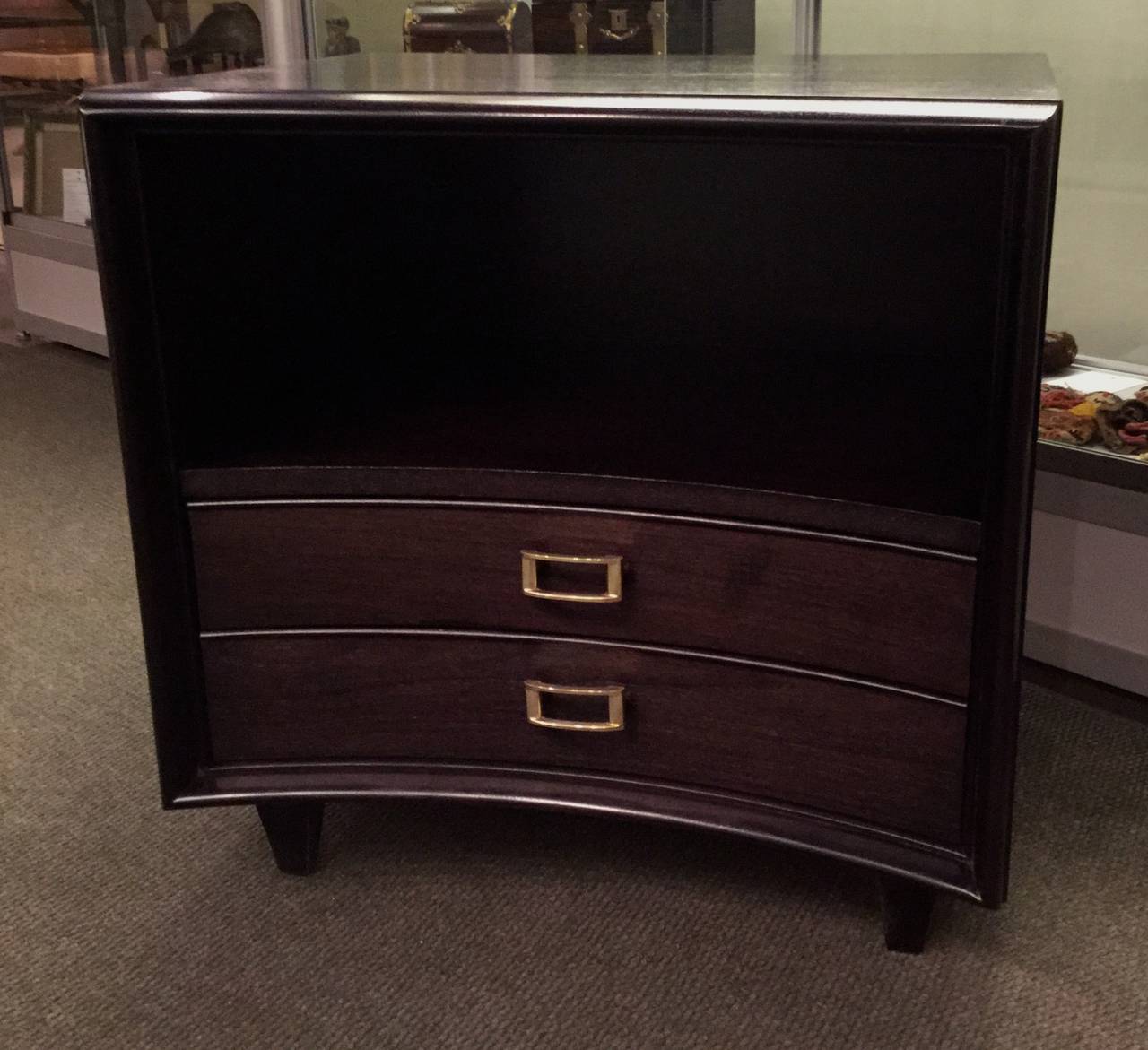 Mid-20th Century Pair of Ebonized Paul Frankl Nightstands or Chests