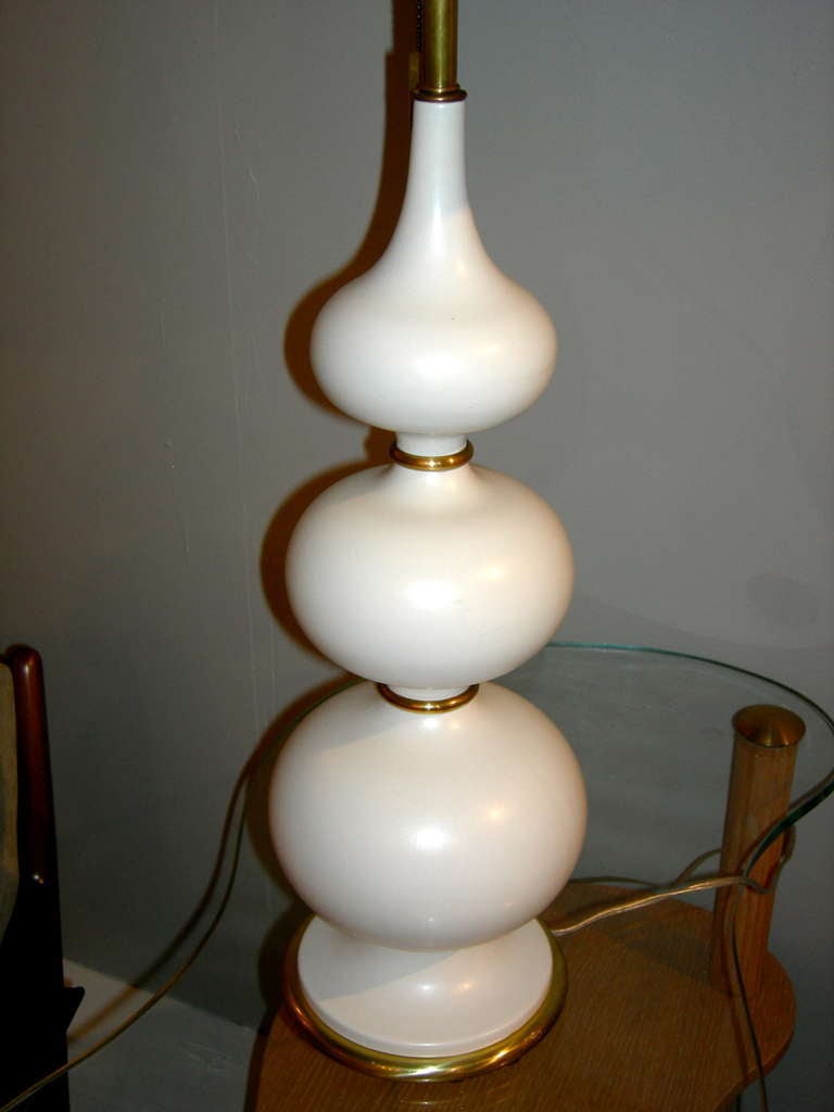 Pair of Gerald Thurston Ceramic Table Lamps In Excellent Condition In New York, NY