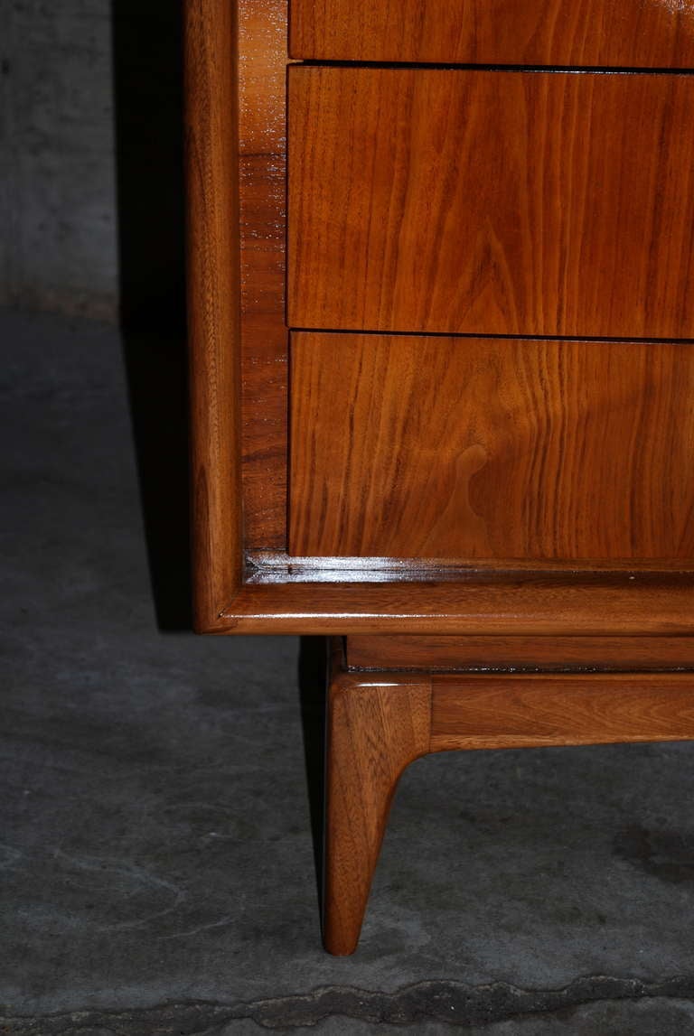 Walnut Diamond Front Chest of Drawers in the Kagan Style