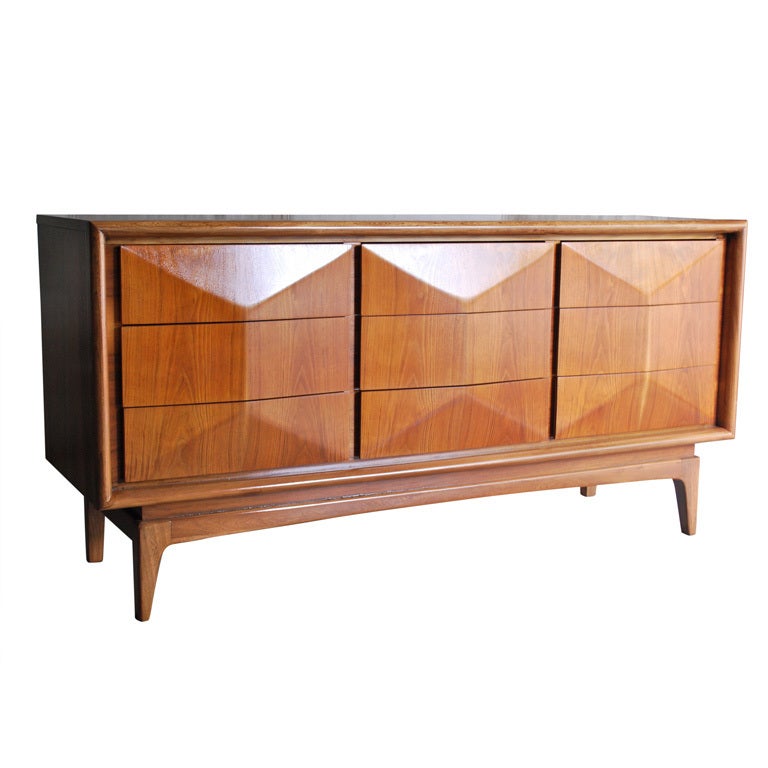Diamond Front Chest of Drawers in the Kagan Style 1