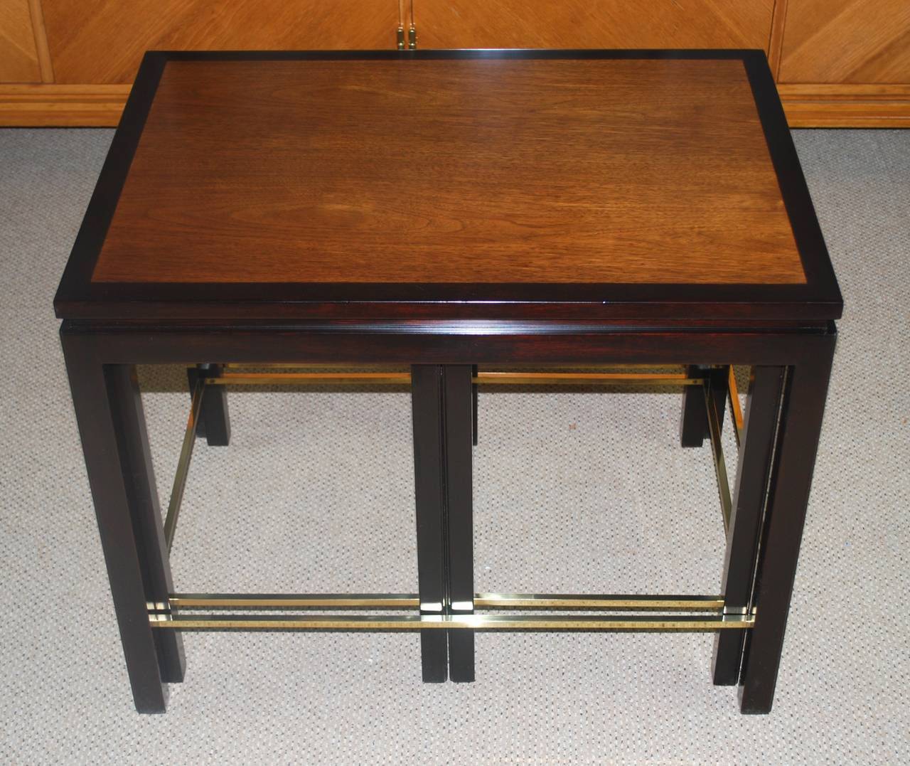 Edward Wormley Set of Three Walnut Nesting or Side Tables In Excellent Condition For Sale In New York, NY