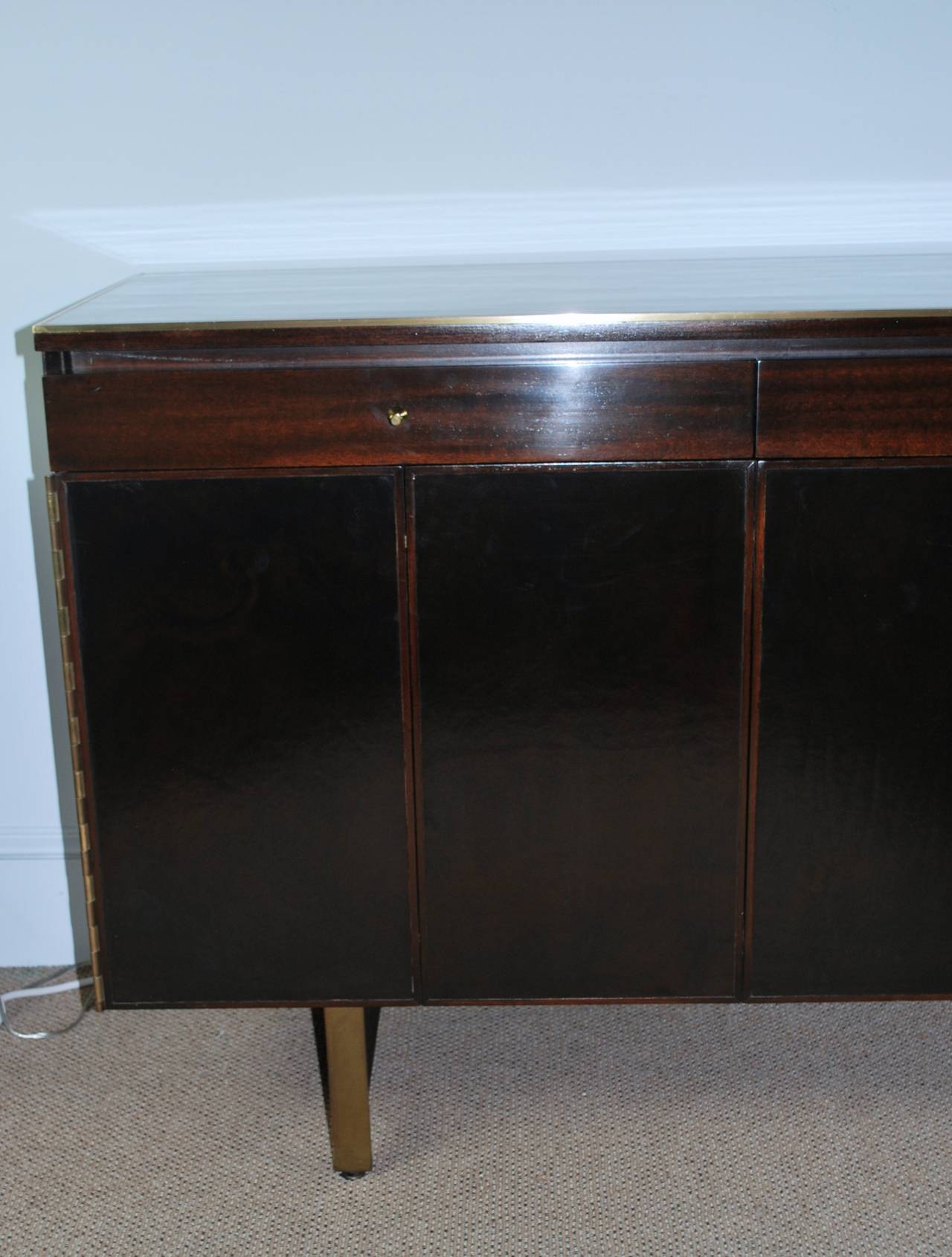 Paul McCobb Leather and Walnut Credenza or Cabinet  - Irwin Collection 3