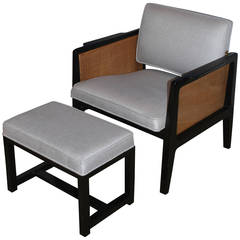 Pair of Custom Order Lounge Chairs and Ottomans by Edward Wormley
