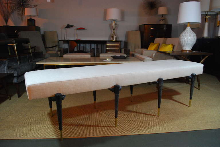 20th Century Extra-Long Cerused Bench