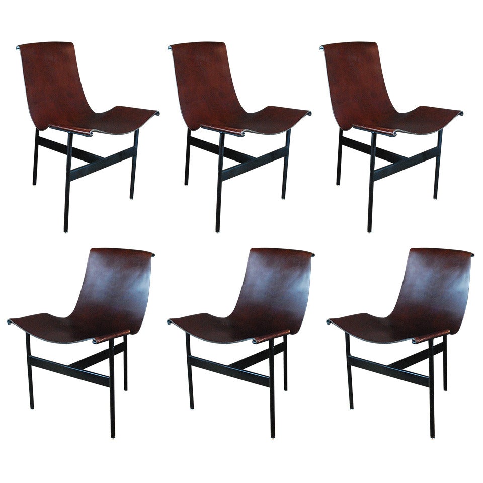 Set of Six Katavolos "T" Leather Chairs