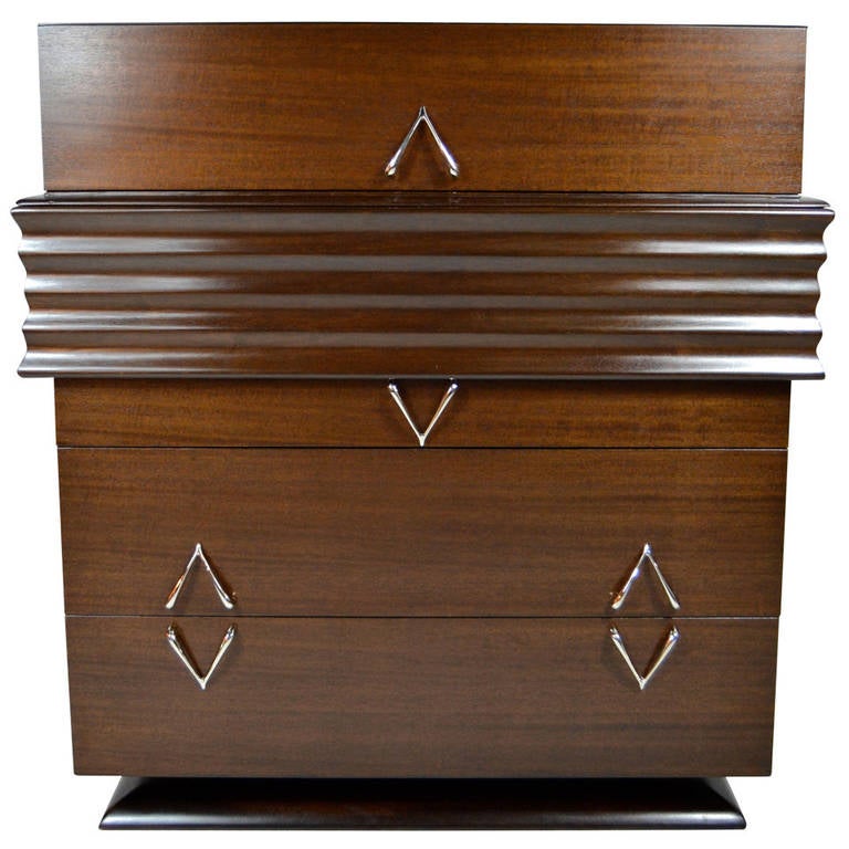 Deco Style Gentleman's Chest of Drawers, 1970s