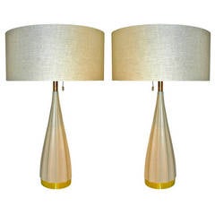 Vintage Scalloped Pair of Gerald Thurston Lamps