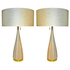 Scalloped Pair of Gerald Thurston Lamps Scalloped Pair of Gerald Thurston Lamps
