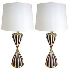Pair of Harlequin Tables Lamps by Gerald Thurston
