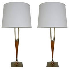 Vintage Wishbone Table Lamps by Laurel Co.