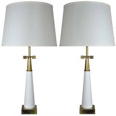 Pair of Greek Key Table Lamps by Stiffel