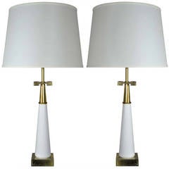 Pair of Greek Key Table Lamps by Stiffel