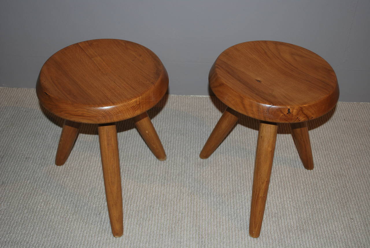 French Pair of Charlotte Perriand Stools for Steph Simon