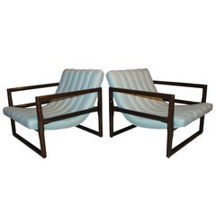 Pair of "Cube" Lounge Chairs