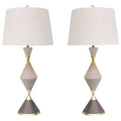 Pair of "Hourglass" Lamps by Gerald Thurston