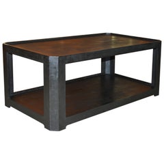 Karl Springer Black Textured Coffee Table