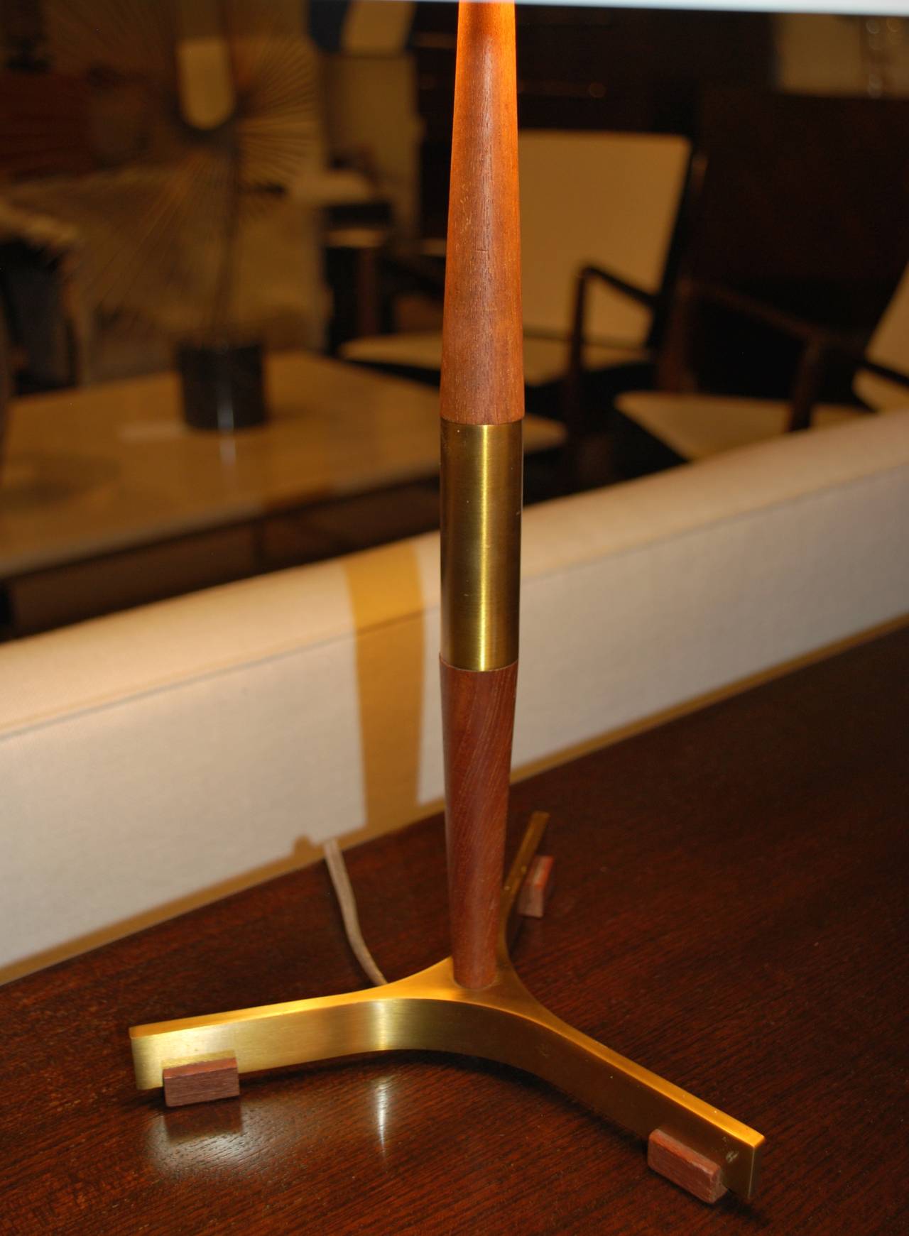 Danish Brass and Teak Desk Lamp by Hammerborg, Denmark, 1963