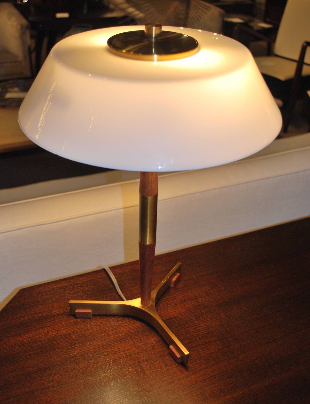 Brass and Teak Desk Lamp by Hammerborg, Denmark, 1963 In Excellent Condition In New York, NY