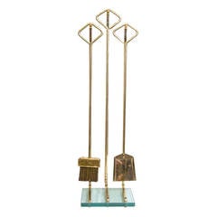 Set of Fireplace Tools in the Manner of Fontana Arte