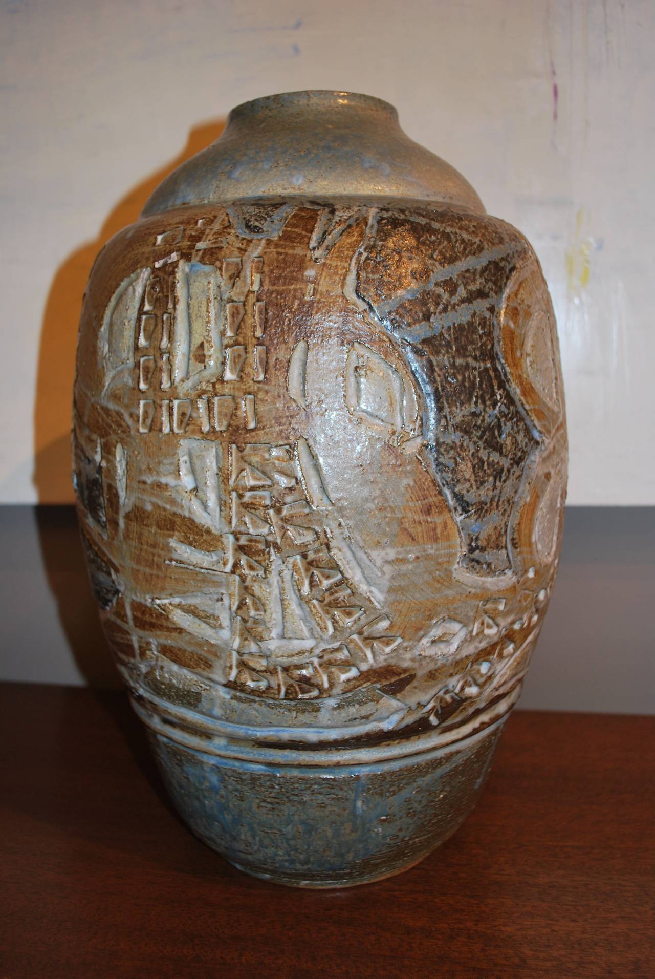 American Craftsman Large-Scale Ceramic Vase by Tobias Weissman For Sale