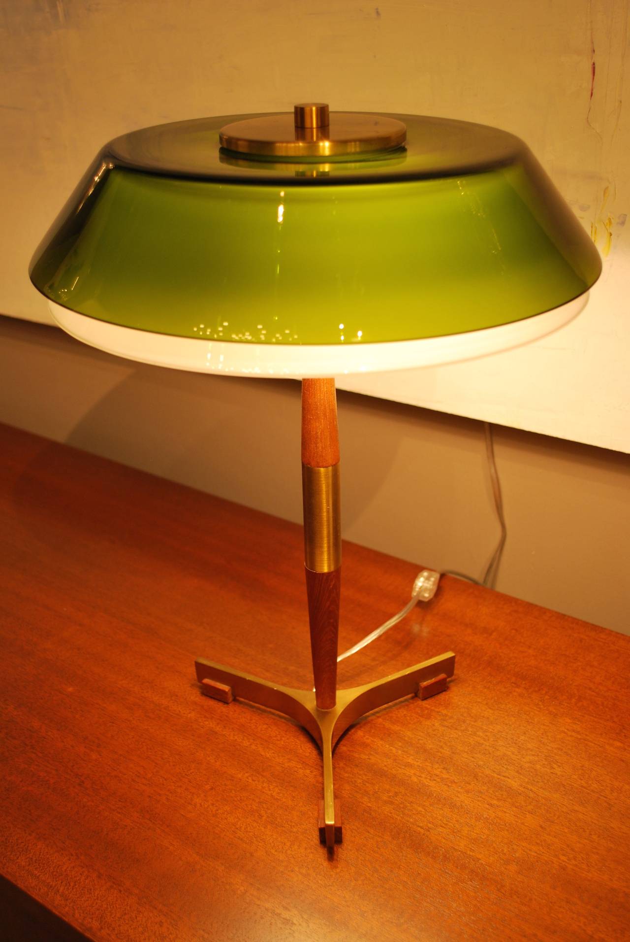 Brass and Teak Desk Lamp by Hammerborg, Denmark, 1963 1