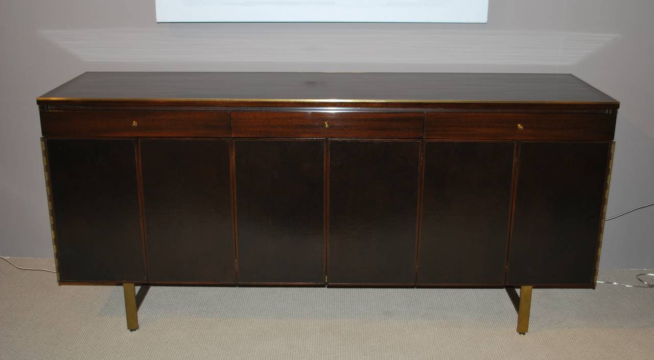 Paul McCobb Leather and Walnut Credenza or Cabinet  - Irwin Collection 4