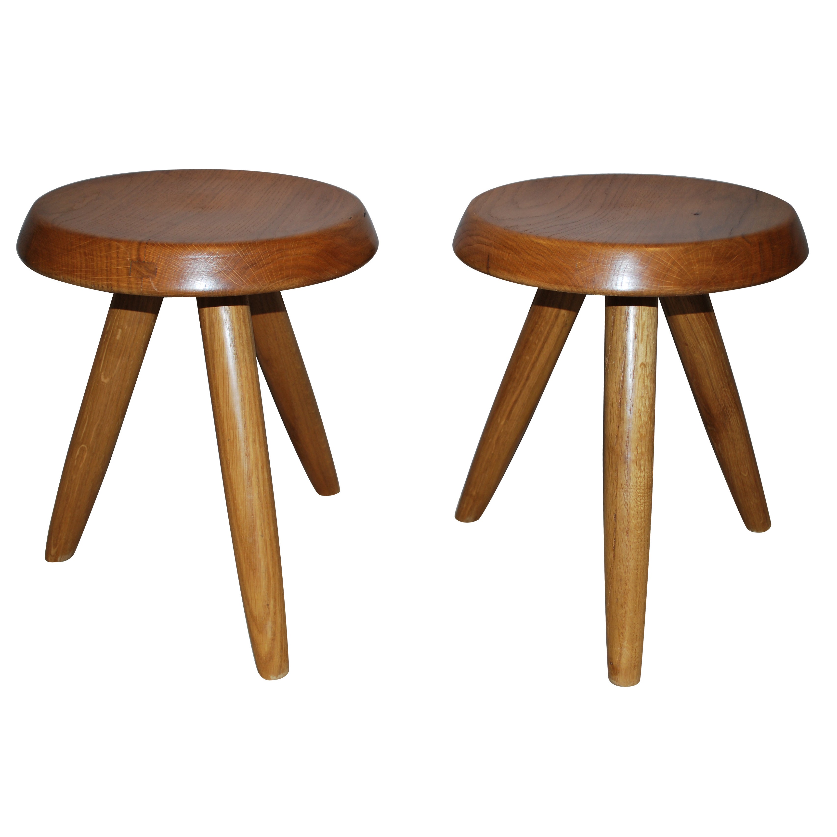 Pair of Charlotte Perriand Stools for Steph Simon