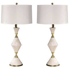 Pair of "Hourglass" Lamps by Gerald Thurston