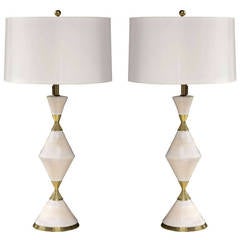 Pair of "Hourglass" Lamps by Gerald Thurston