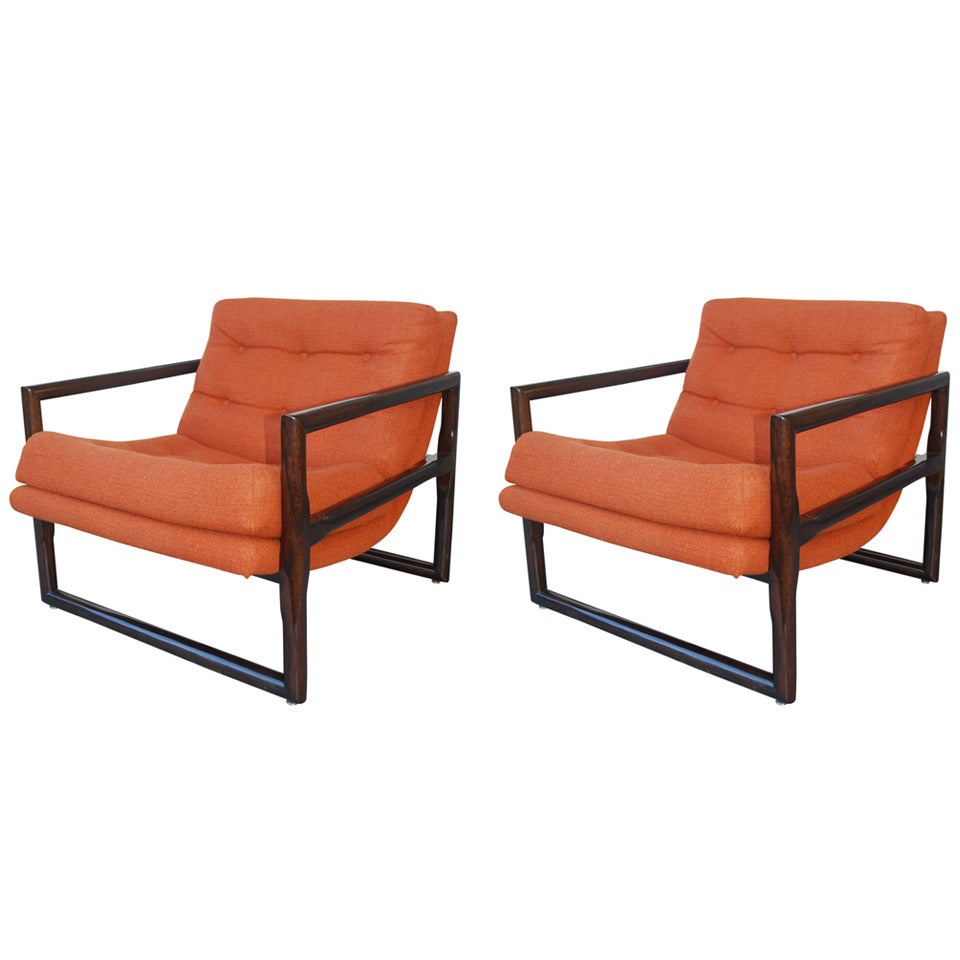Pair of Milo Baughman "Cube" Lounge Chairs