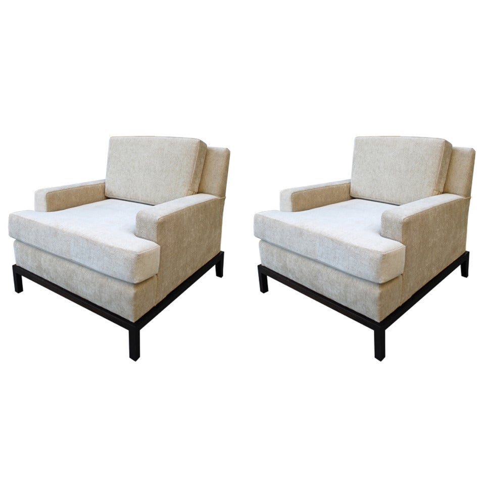 Pair of Modern Lounge Chairs, Parzinger Style