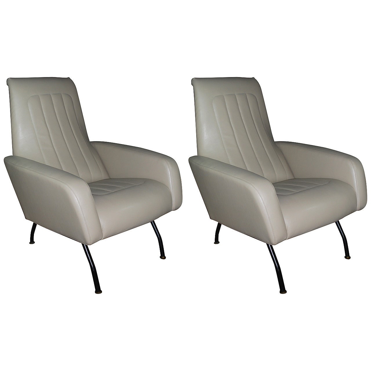 Pair of Gio Ponti Style Lounge Chairs For Sale