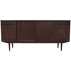 Dark Sliding Door Teak Sideboard