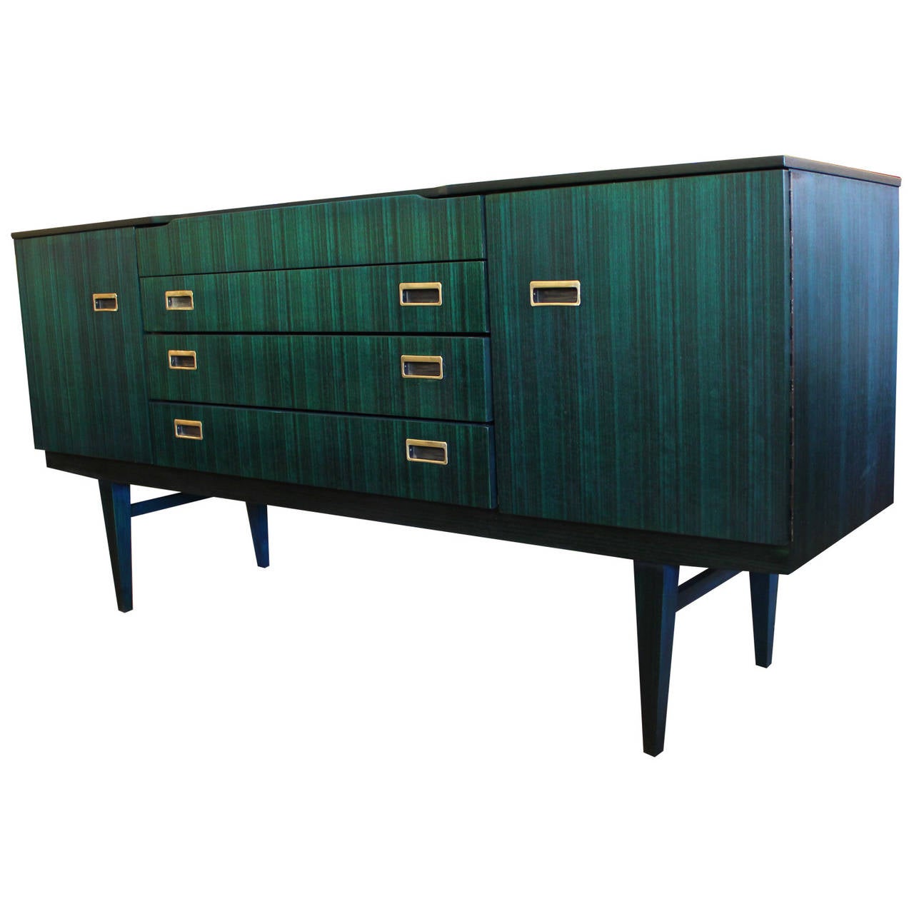 Luxe Teal Dyed Sideboard with Brass Handles