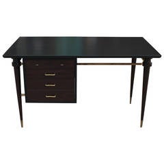 Two-Tone Finished Brass Handle Desk