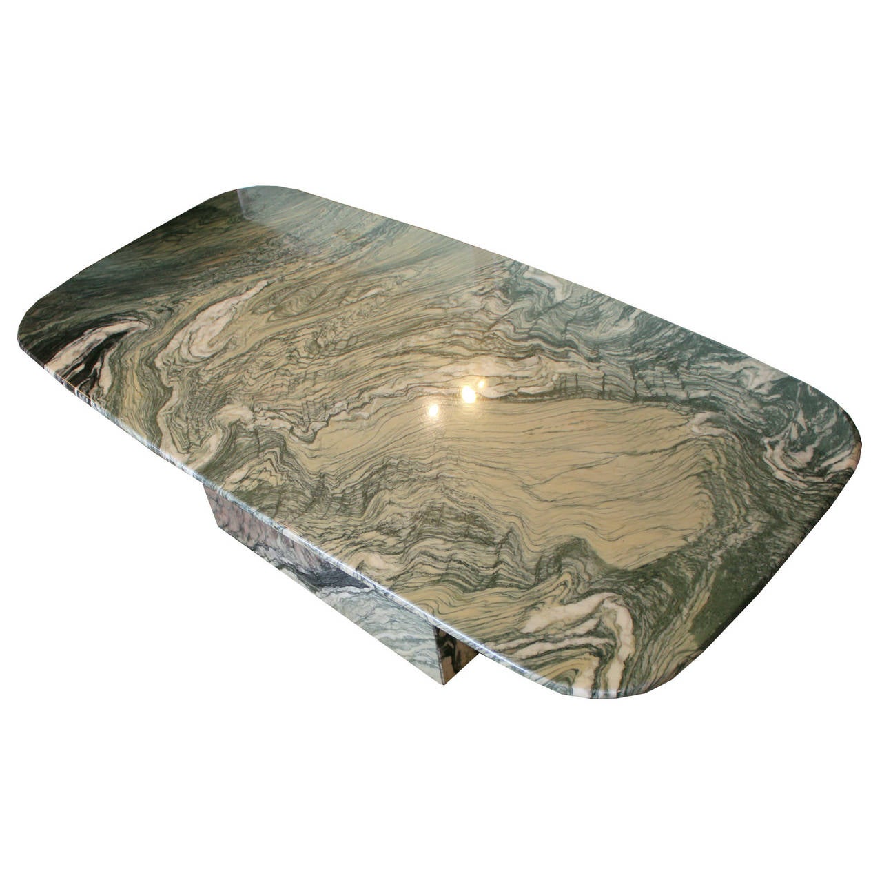 Striking Green and White Marble Coffee Table at 1stDibs
