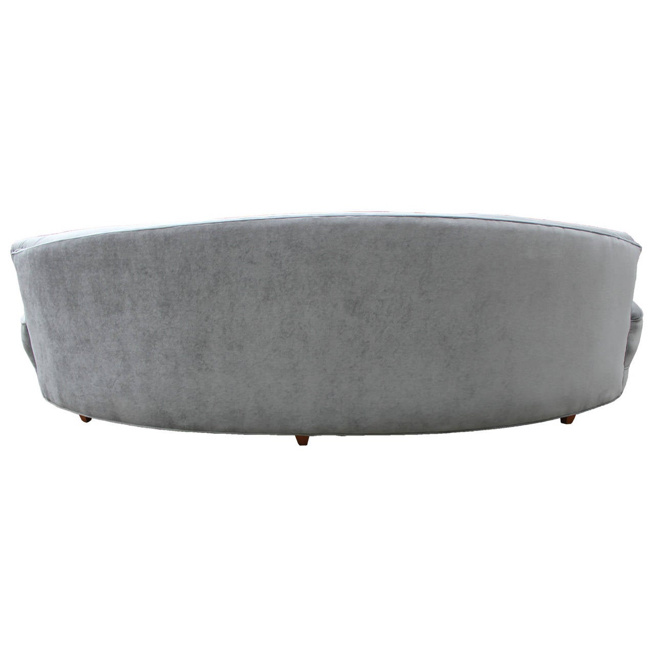 Luxe Curved and Grey Velvet Sofa 2