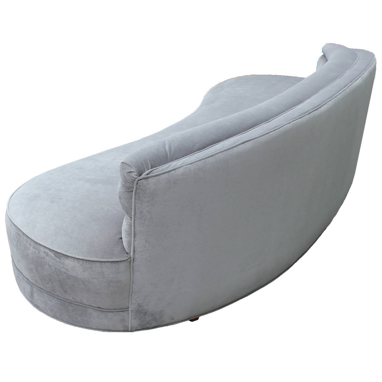 Luxe Curved and Grey Velvet Sofa 1