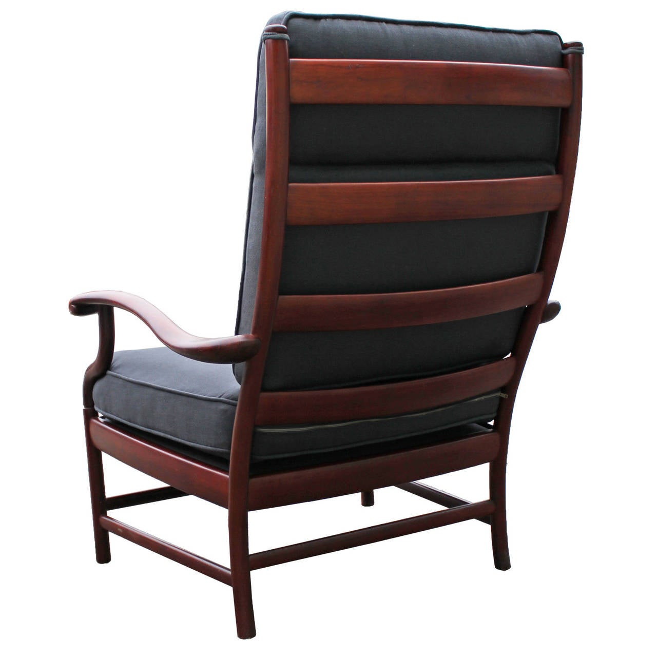 Teak Rolled Arm Ladder Back Scandinavian Armchair at 1stDibs