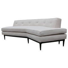 Angled Tomlinson White Linen Sofa