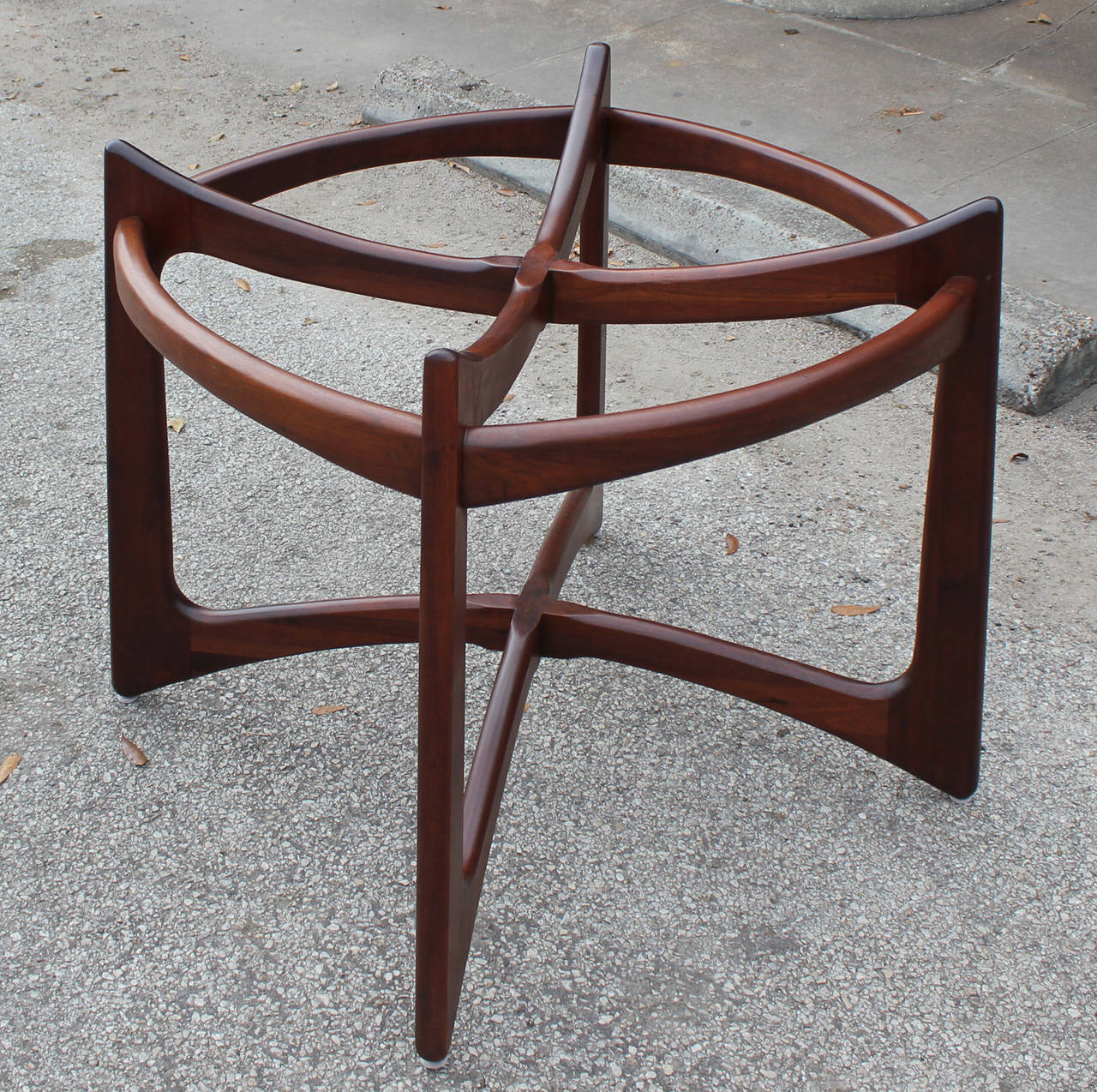 Dining table by Adrian Pearsall for Craft Associates. Stunning sculptural walnut. Perfect with a round glass top.