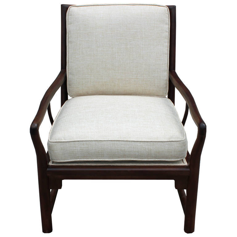 American Exquisite Pair of Michael Taylor Style Lounge Chairs