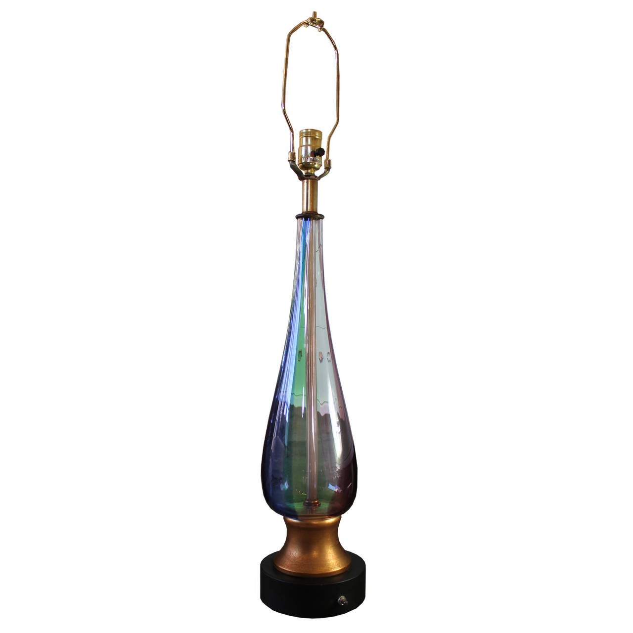 Pair of Tri Color Murano Glass Lamps at 1stDibs